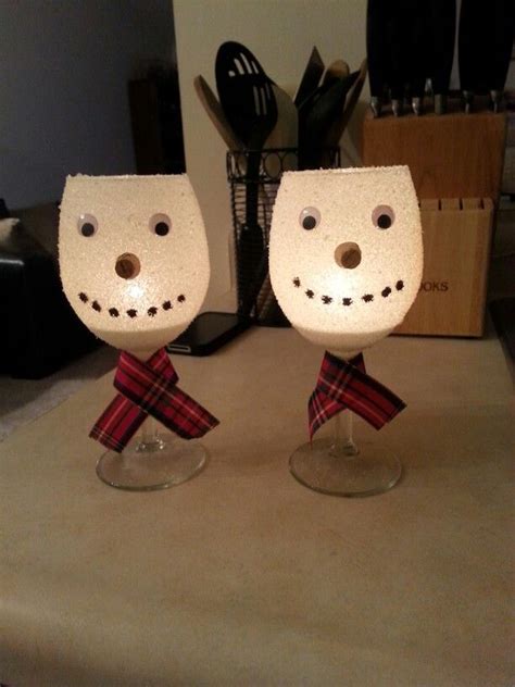 Snowmen Made From Wine Glasses Christmas Crafts For Ts Snowman