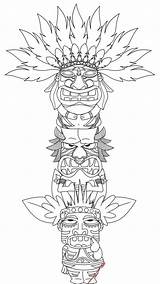 Totem Pole Coloring Pages Tiki Kids Printable Poles Color Deviantart Native American Drawing Man Para Colorear Totems Bestcoloringpagesforkids Colouring Books sketch template