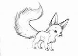 Fox Coloring Pages Baby Cute Desert Tailed Drawing Anime Pencil Long Drawings Sketch Print Animal Animals Kids Colouring Color Printable sketch template