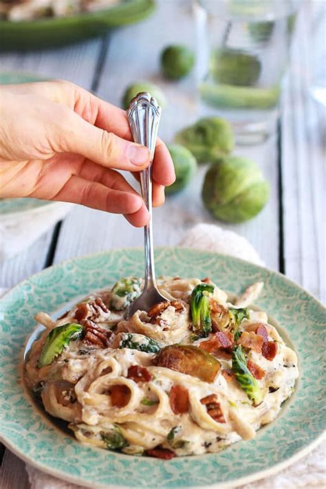Caramelized Brussels Sprouts And Bacon Fettuccine Alfredo – Seasonal