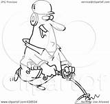 Weed Wacker Landscaper Cartoon Outline Using Happy Clip Toonaday Illustration Royalty Rf Clipart Ron Leishman 2021 sketch template
