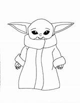 Yoda Grogu sketch template