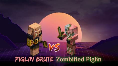 minecraft mob battle piglin brute  zombified piglin youtube