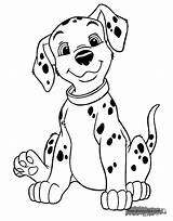 Coloring 101 Pages Dalmatians Puppy Sitting Cute Disney sketch template
