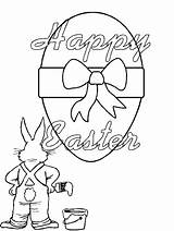 Easter Coloring Happy Pages Egg Colouring Bunny Kids Color Eggs Children Sheets Cliparts Clip Clipart Sheet Hatching Card Religious Gif sketch template