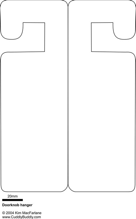 printable door knob hanger template  printable