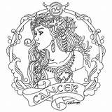 Zodiac Coloring Pages Colouring Adults Cancer Signs Adult Astrology Horoscope Printable Pisces Sheets Beauty Sign Taurus Para Designs Colour Mandala sketch template