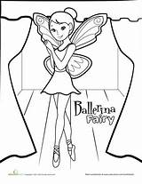 Coloring Ballerina Fairy Pages Education Dancing sketch template