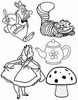 Alice Wonderland Coloring Tea Party Mad Pages Hatter Cartoon Hatters Drawings Drawing Disney Clipart Dormouse Clip School Color Printable Wunderland sketch template