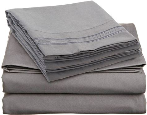 luxury egyptian comfort  series wrinkle   piece sheet set full size gray lavorist