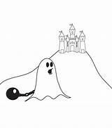 Coloring Ghost sketch template