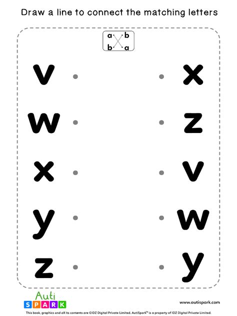 match lowercase letters   matching worksheet autispark