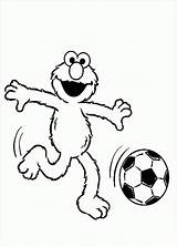 Coloring Elmo Pages Sesame Soccer Street Playing Colouring Print Pdf Monster sketch template