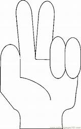 Fingers Sign Coloring Printable Body Pages Color Peoples sketch template
