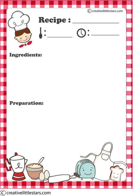 printable recipe cards  kids printable word searches