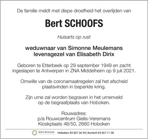 hubert schoofs  inmemoriam