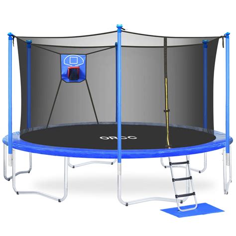 orcc trampoline ft ft ft basketball trampoline  safety enclosure net basketball hoop