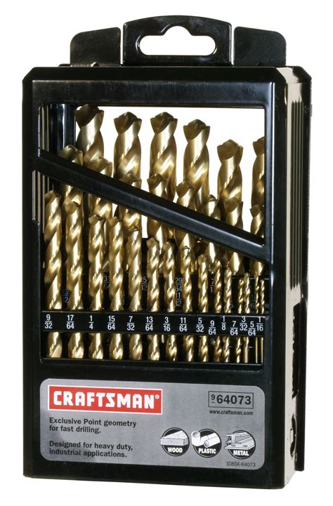 craftsman  pc titanium coated drill bit set