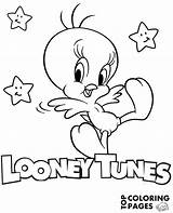 Looney Tunes Logo Tweety Coloring Print Stars Bird Printable sketch template