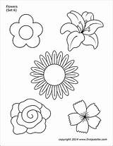 Flowers Printable Flower Coloring Pages Templates Set Template Variety Firstpalette Color Colouring Printables Sunflower Five Petal Crafts Drawing Roses Choose sketch template