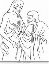 Thomas Coloring Saint Pages Apostle Jesus Thecatholickid sketch template