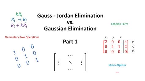 gaussian  gauss jordan elimination part  youtube