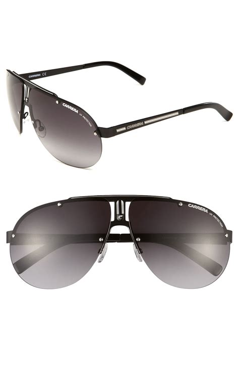carrera eyewear rimless aviator sunglasses in black for men matte