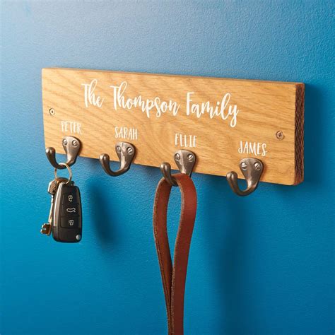 personalised family oak key holder  oakdene designs personalized family key holder diy key