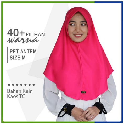 promo jilbab instan pet antem  hijab kaos bergo anthem size  kab