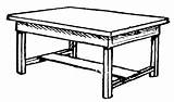 Clipart Mesa Cliparts Table Library Wooden sketch template
