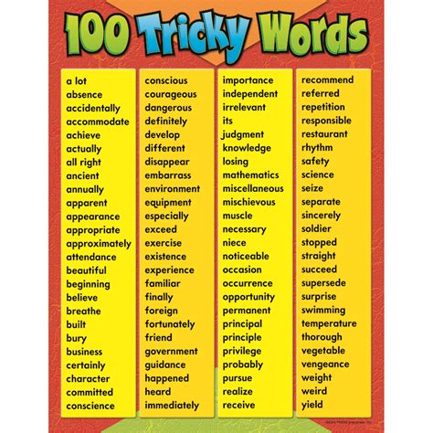 chart  tricky words gr   learning charts decoration