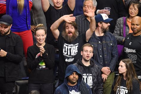 olivia wilde jason sudeikis and will forte clippers game