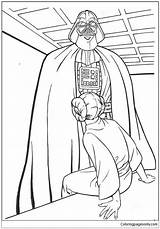 Vader Darth Leia Pages Princess Coloring Online Color Print sketch template