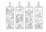Advent Coloring Candles Pages Wreath Christmas Calendar Candle Colouring Epiphany Drawing Kids Sheet Print Color Catholic Activity Church Printable Sheets sketch template