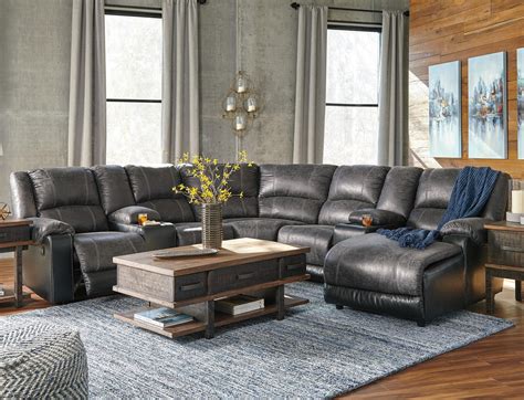 Signature Design By Ashley Nantahala Faux Leather Reclining Sectional