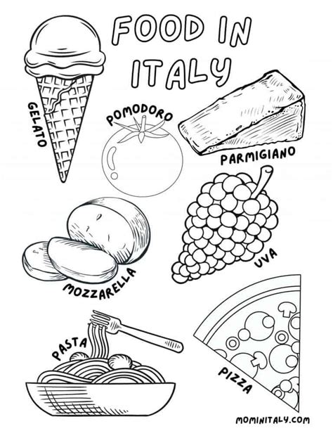 italy coloring pages food cities cars  mom  italy