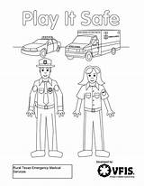 Coloring Ems Emergency Safety Book Kids sketch template