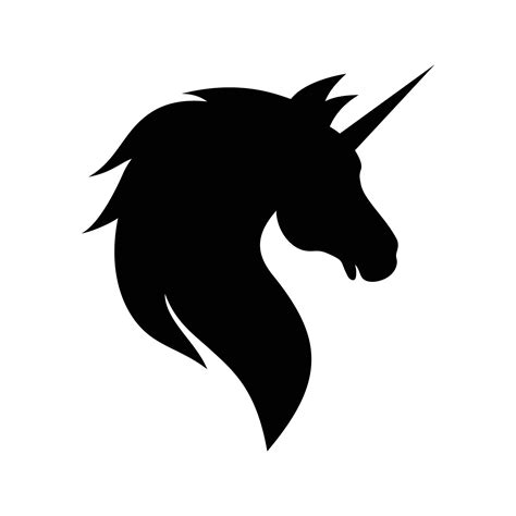unicorn head silhouette vector art icons  graphics
