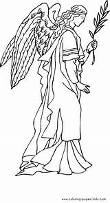 Coloring Pages Angel Christmas Angels Printable Color Holiday Season Sheets Kids Found sketch template