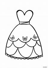 Dress Coloring Pages Dresses Pretty Wonder sketch template