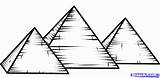 Pyramid Pyramids Giza Drawings Egipto sketch template
