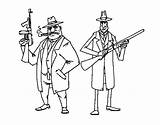 Gangsters Gangster Personnages Colorear Acolore Coloriages Disegno sketch template