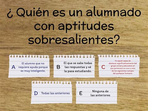 Quiz Aptitudes Sobresalientes Cuestionario