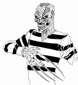 Freddy Krueger Nightmare Coloring Sheet Shonborn Pages Elm Street Artwork Template sketch template