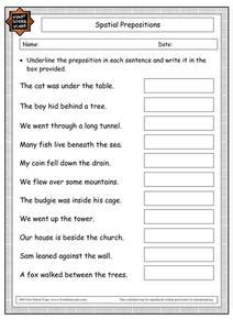 spatial prepositions worksheet    grade lesson planet