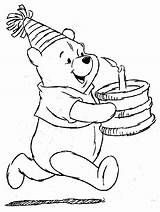 Birthday Coloring Pages Sheets Pooh Winnie Cake Colouring Happy Printable Drawings Print Color Drawing Draw Para Dibujos Book Kids Bear sketch template