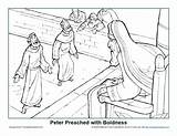 Peter Coloring Boldness Preached Sunday School John Jesus Pages Sanhedrin Acts Before Bible Activity Kids Pentecost Story Class Church Activities sketch template