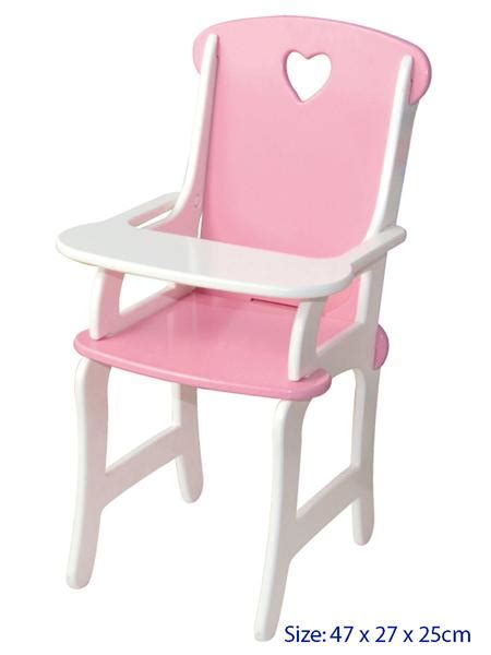fun factory wooden dolls high chair  pink white