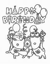 Birthday Coloring Happy Pages Minions Minion Printable Halloween Kids Drawing Dad Color Bob Personalized Christmas Draw Banana Print Colorings Printables sketch template