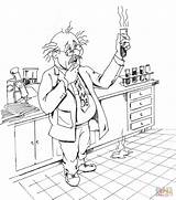 Scientist Chemie Wissenschaftler Cientistas Supercoloring Cientista Berufe sketch template